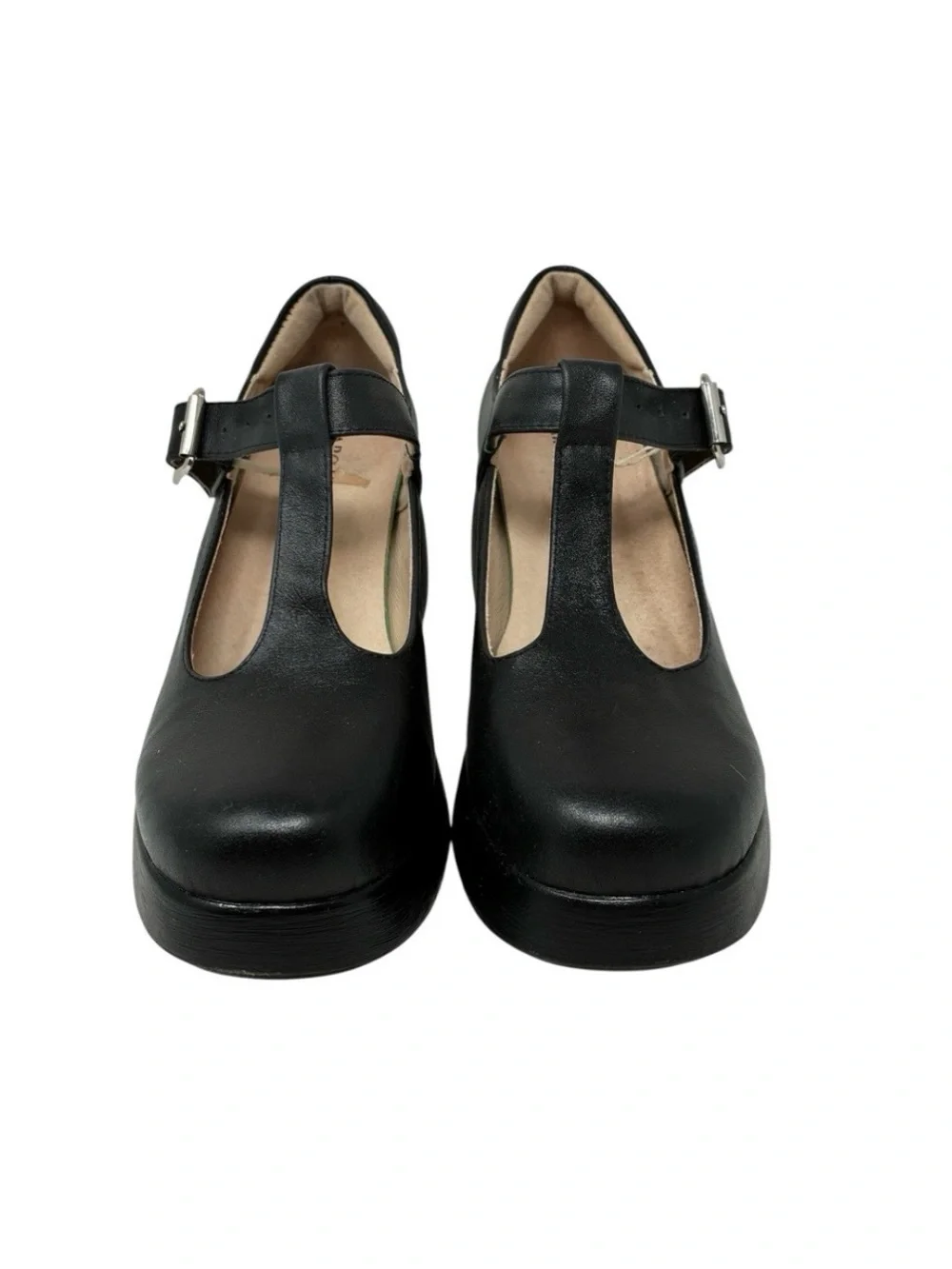 Jaro Vega Black T-Strap Platform Chunky Heel Mary Jane’s Size 7